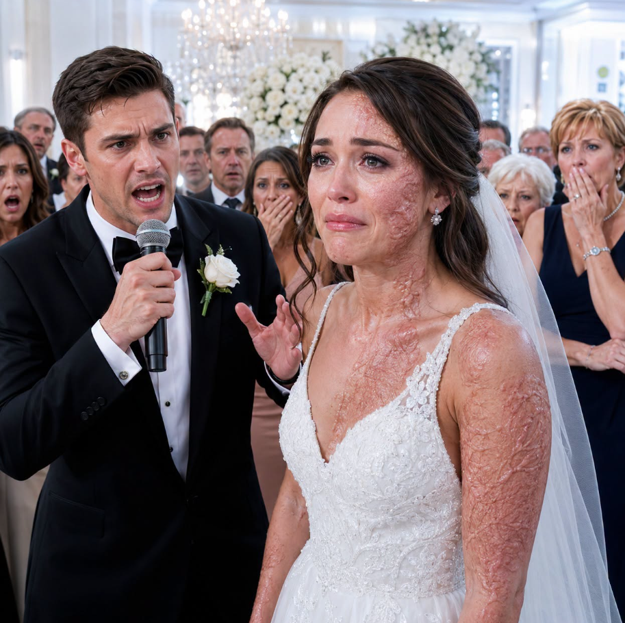 At our wedding, guests mocked my scars and said my husband must be blind to marry me. Then he took the microphone and revealed the reason why I have those scars… and silenced the entire room. - True Stories