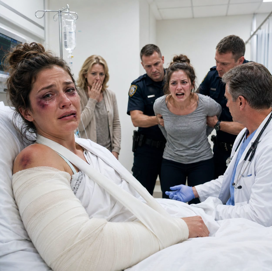 My sister twisted my arm until my wrist snapped, then left me screaming on the floor. At the hospital, my mother leaned close and whispered, “Tell them you fell down the stairs. She has her whole life ahead of her.” I almost obeyed—until the doctor studied the bruises around my wrist and quietly said, “This wasn’t an accident.” My mother went pale. I smiled through the pain, because the doctor had already called someone they never expected... - True Stories