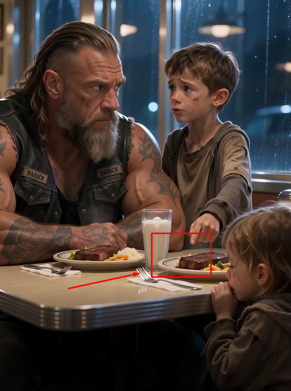 We asked a Hells Angels leader for his leftovers - his answer silenced the diner.