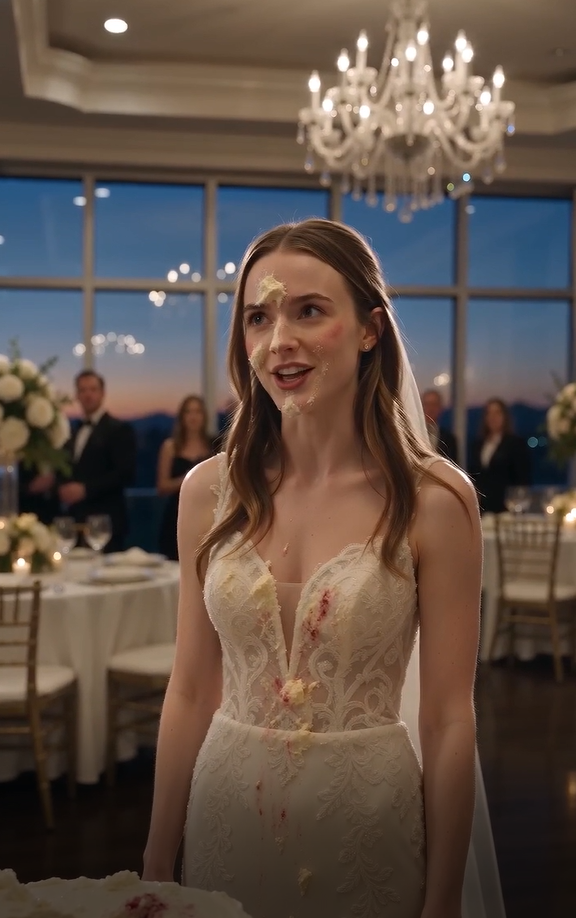 My wedding turned into a nightmare when my husband suddenly grabbed me in front of our guests and shoved my face into the wedding cake while his friends laughed. I stood there frozen, frosting covering my dress, then slowly removed my ring.