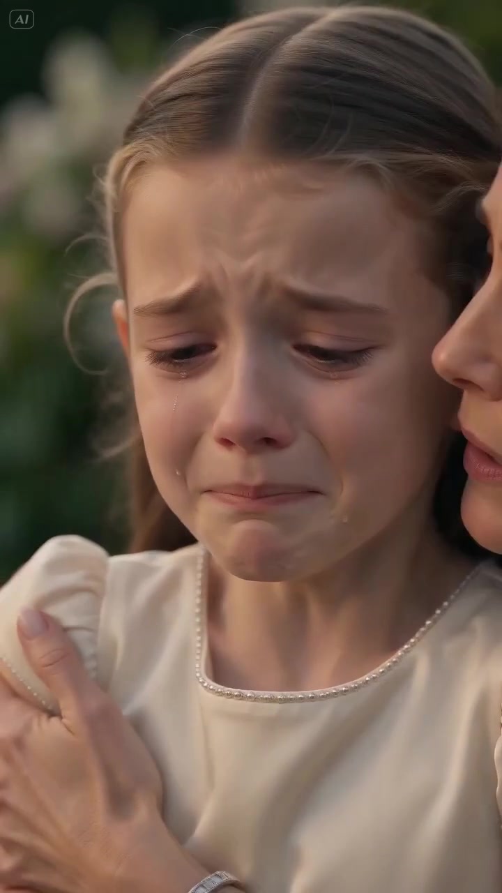 The little girl, wearing a tattered dress, was humiliated at a wedding at the m