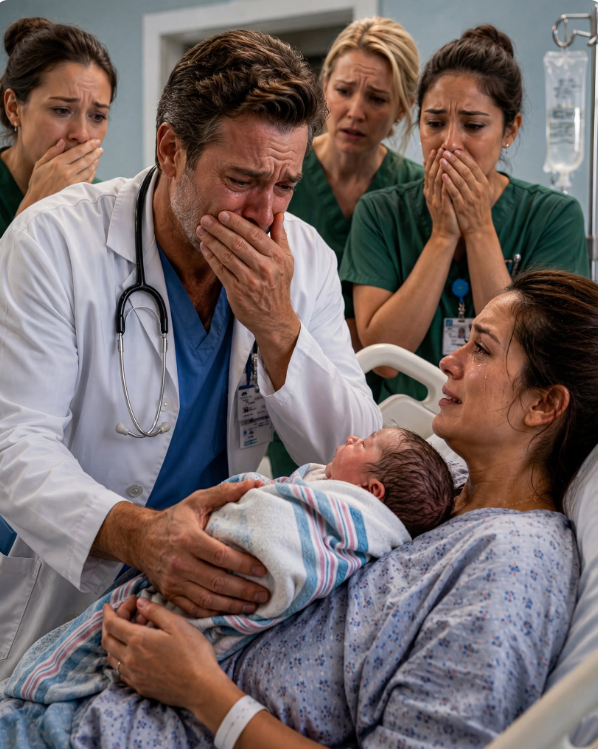 "She walked into the hospital alone to give birth… and moments after her baby arrived, the doctor looked at him — and suddenly broke down in tears.