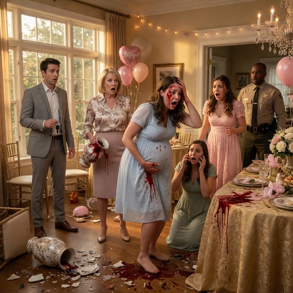 At My Sister’s Engagement, My Family Gave My Truck Away, My Mom Smashed A Vase Into My Head, And My Labor Started On The Floor—15 Minutes Later, My Husband Walked In And Everyone Froze.