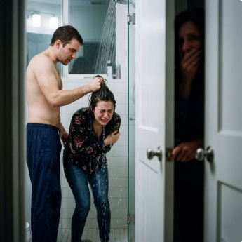I found my daughter standing fully clothed beneath a running shower at mi