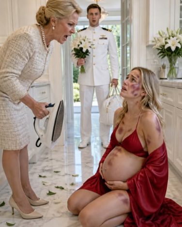 My mother-in-law raised the scorching iron toward my eight-month pregnan