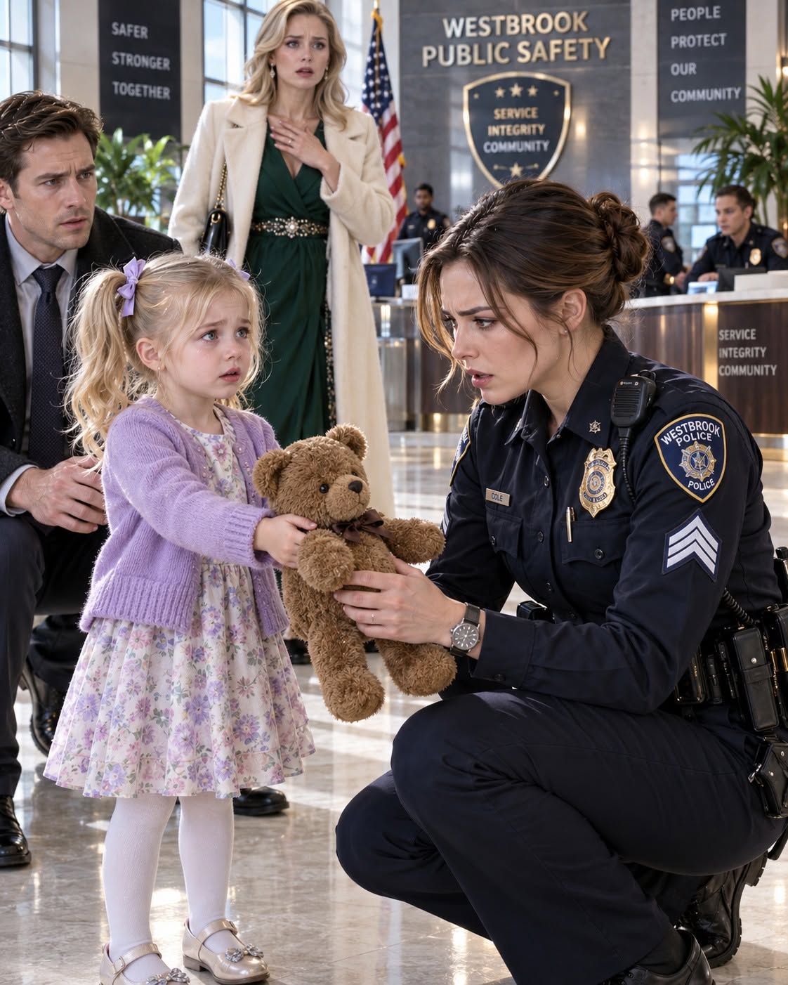 A three-year-old girl walked into my police station crying and confessed that she had made a woman in a yellow dress “go to sleep forever.” Her parents thought she was repeating something from television, until she mentioned the green cup her mother had given her, what she had hidden inside her teddy bear, and finally whispered two words that made every officer in the room stop moving: “Next Aunt.”