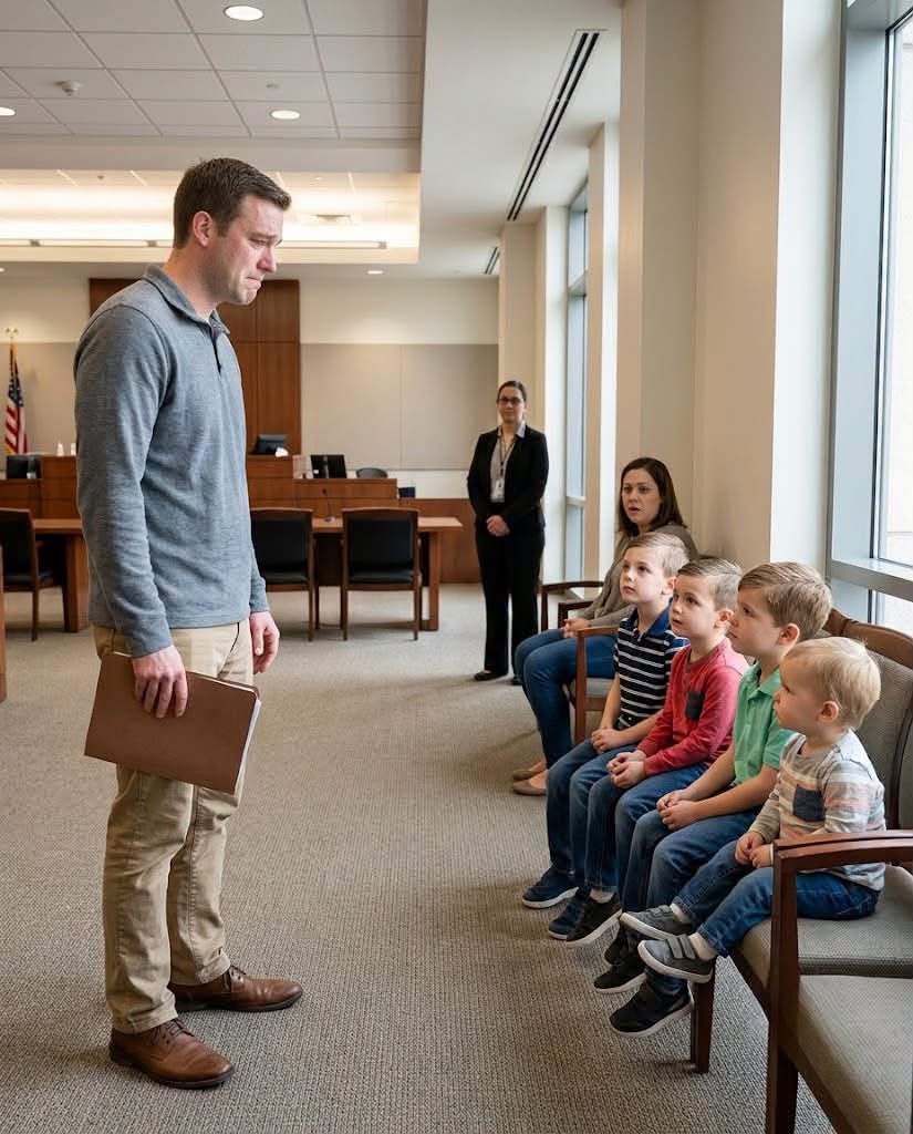 A 29-YEAR-OLD SINGLE MAN WALKED INTO COURT… AND DECIDED TO ADOPT FIVE CHILDREN WHO WERE SITTING ONLY A FEW FEET AWAY.