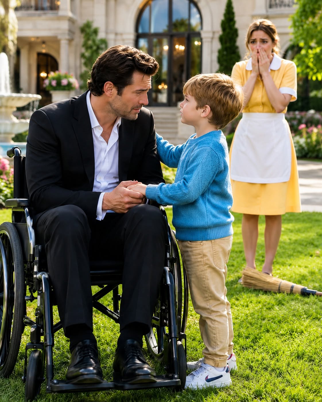 The six-year-old son of my housekeeper found me crying alone in my wheelchair and asked the one question every adult around me had been too scared to ask.