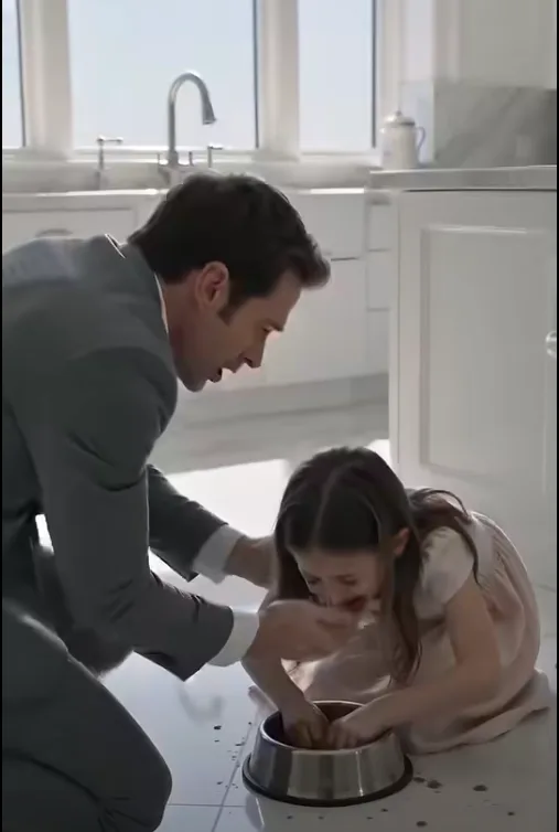 The man ran into the white kitchen and stopped like his heart had been ripped out.