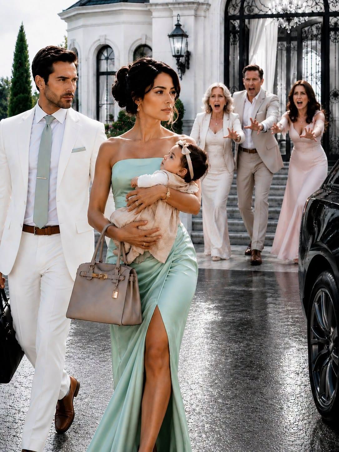 Only three days after I brought my newborn daughter home, my husband locked me out of the mansion I had owned long before he came into my life. Thinking the estate finally belonged to him, he changed the entry codes, flew his mother to Miami, and celebrated like he had won everything. He had no idea that while he was toasting his victory, one phone call from me would take away the only thing he believed was truly his.