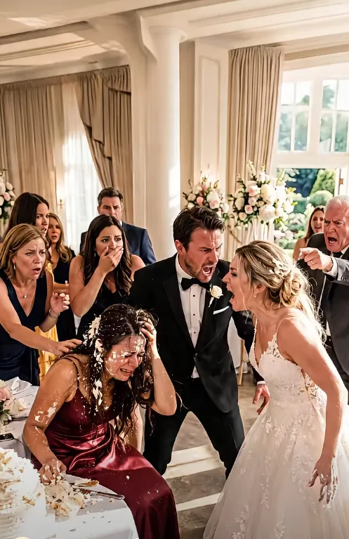 At My Sister’s Wedding, She Smashed the Cake Into My Face: “It’s Just a Joke.” Then I Wiped Away the Frosting and Saw Blood. 3 Days Later, Police Came to Her Door Asking What Doctors Had Removed FROM MY FACE. The cake hit my face so hard that the room went completely silent.