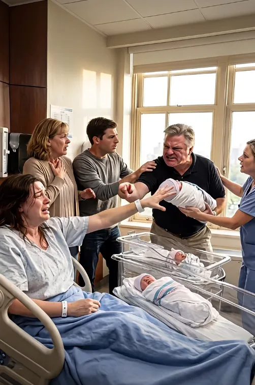 I Gave Birth to Triplets While My Husband Was Overseas—Then My Dad Demanded, “Give One to Your Brother!” When I Said NO, He Took My Newborn and Hit Me… So I Pressed ONE Button.