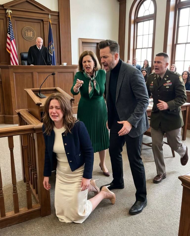 "My mother-in-law pointed at me in court and said, “She’s faking it.” My husband smirked, telling the judge I did this every time. Everyone seemed ready to believe them, until my legs suddenly gave out and a military doctor rushed forward, shouting for someone to call 911.