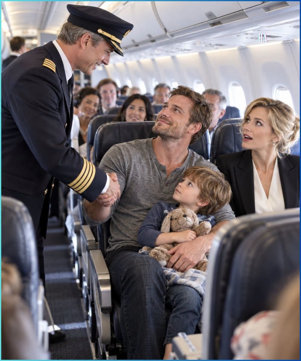 A Single Dad Sat in Economy Beside a CEO, Then the Pilot Welcomed Him by Name and Everything Changed