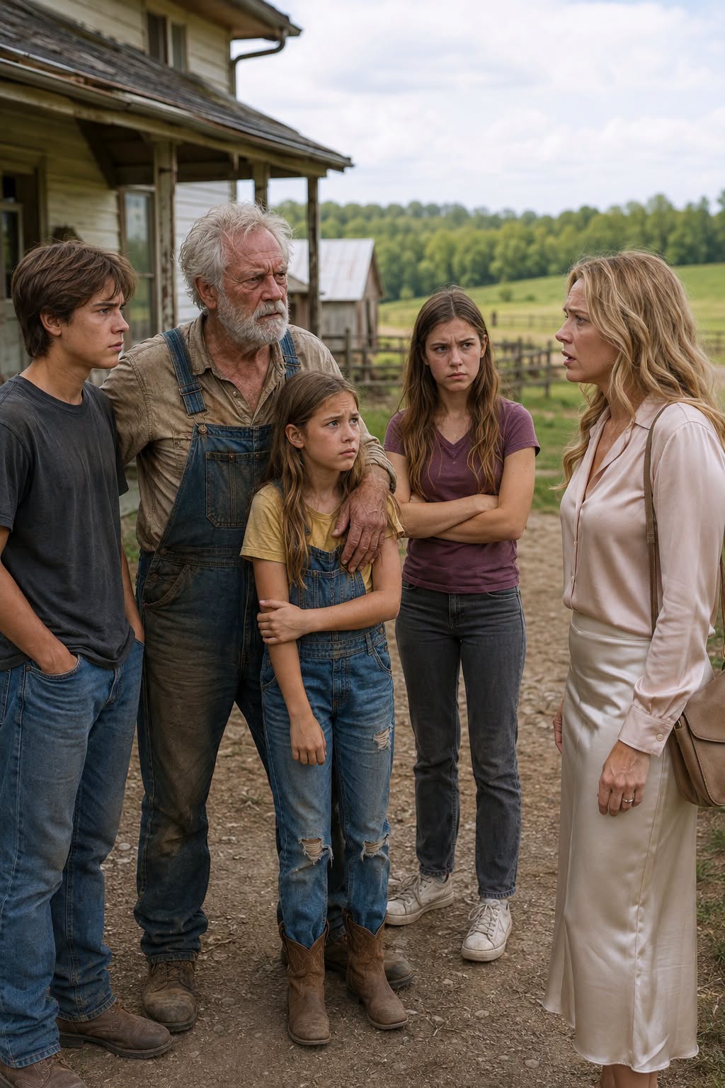 She Abandoned Her Three Children With Her 75-Year-Old Father on a Dying Farm—Five Years Later, She Came Back for What He Hid