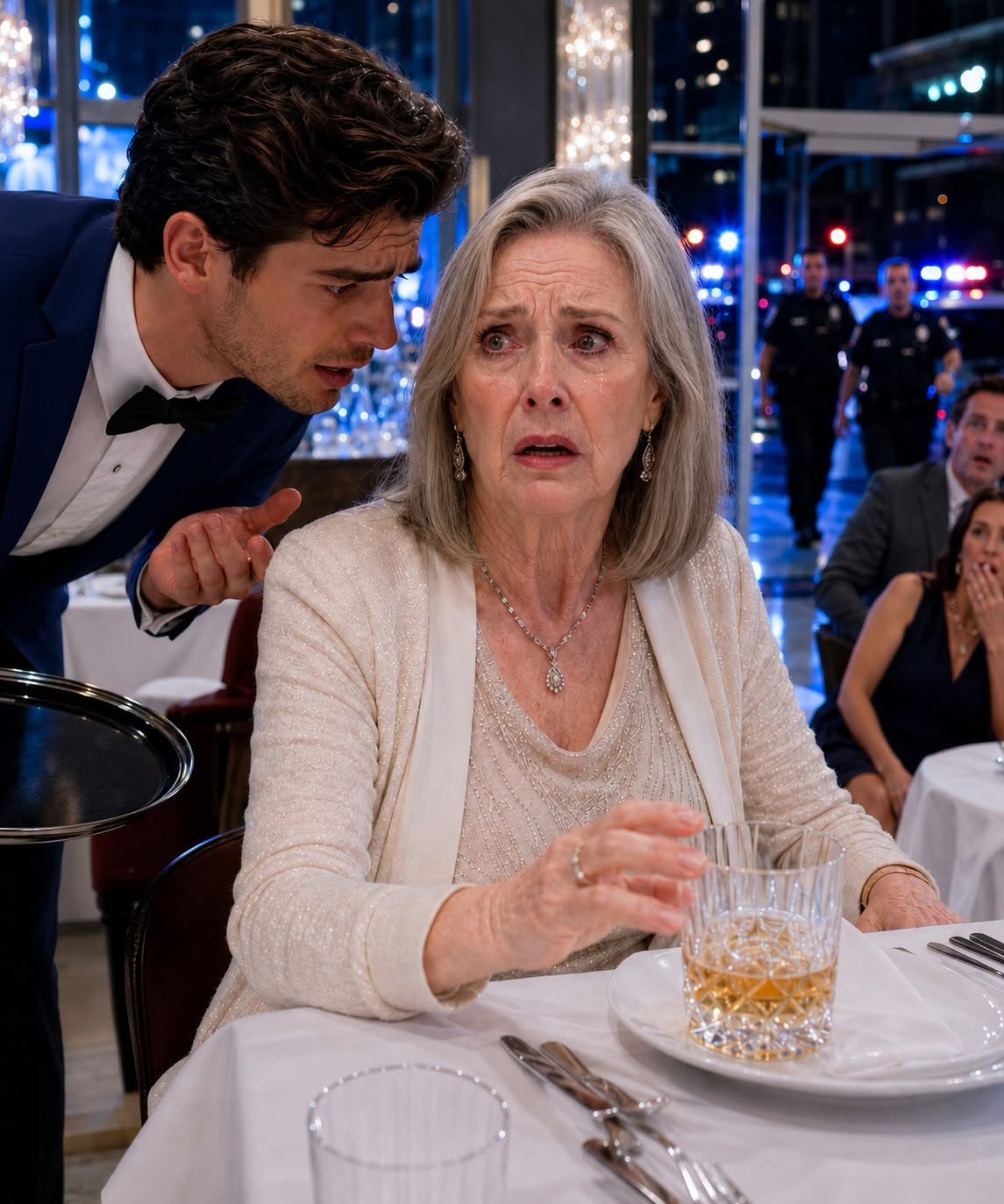 I was having dinner at an upscale restaurant with my daughter and her husband. After they left, the waiter stepped closer, his voice barely above a breath as he whispered, “Ma’am… please don’t drink what they ordered for you.”