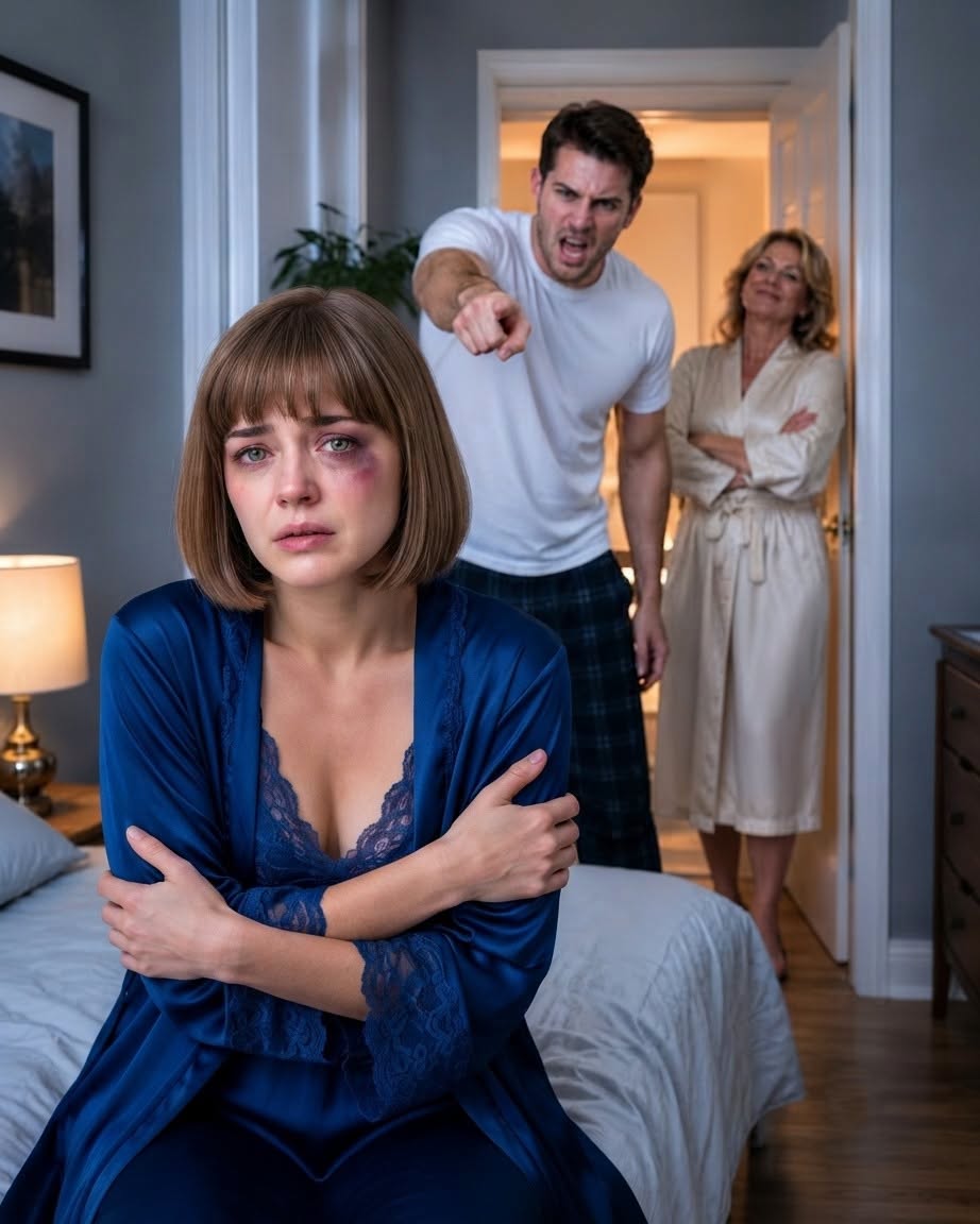"At 3 a.m., my husband stormed into the bedroom and yelled, ""Get up, useless woman!"" while his mother stood in the doorway laughing. They thought I was too frightened to fight back. Hours later, I walked into a police station with evidence they never imagined existed—and what followed cost them both everything.