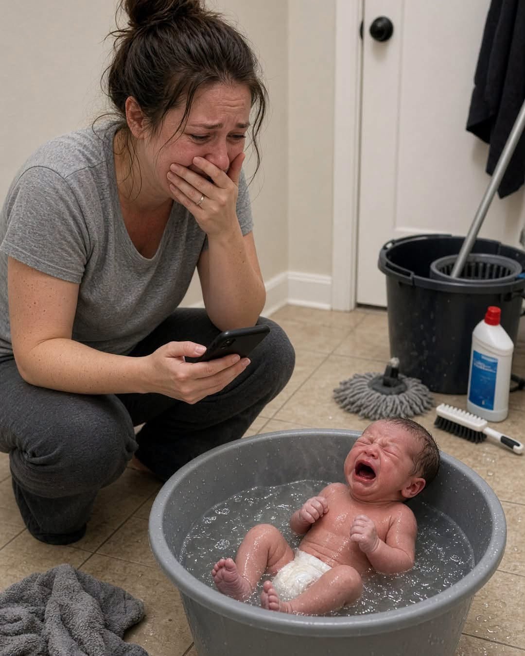 My wife accidentally grabbed a container of scalding hot water that had been prepared for cleaning the floor and put our newborn straight into the basin without checking it first.