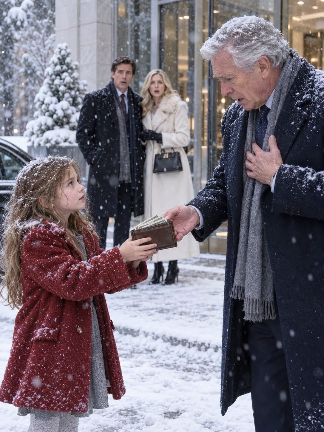 An 8-year-old girl stood in the rain for nearly two hours, waiting to return a millionaire’s wallet. When he offered her a reward, she said something that left him completely speechless.