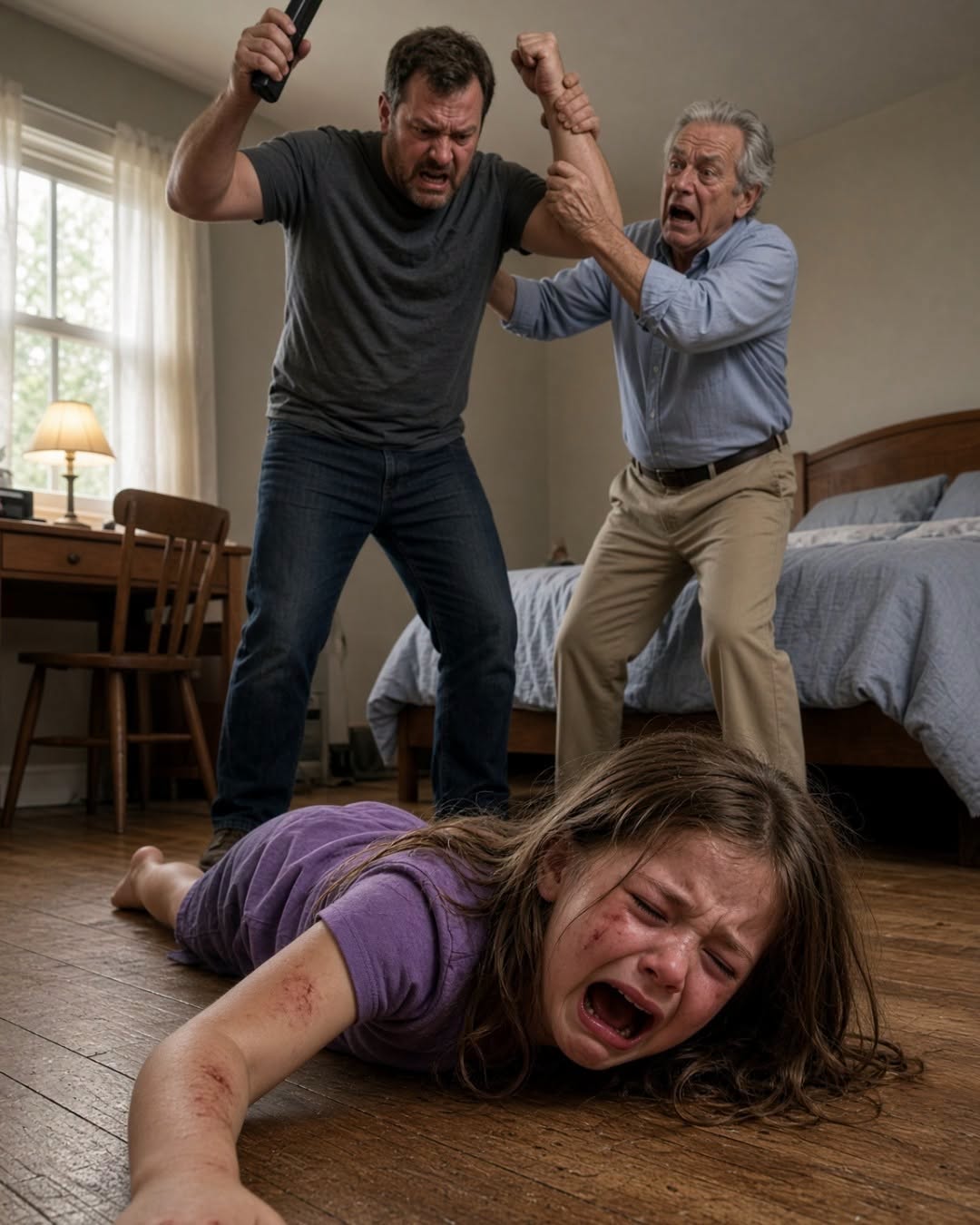 My husband hammered a nail into our 7-year-old daughter's foot to force her to study instead of running, ignoring her bloody screams. When my father burst in to save her, my husband brutally smashed the heavy hammer into his head, leaving him bleeding on the floor.
