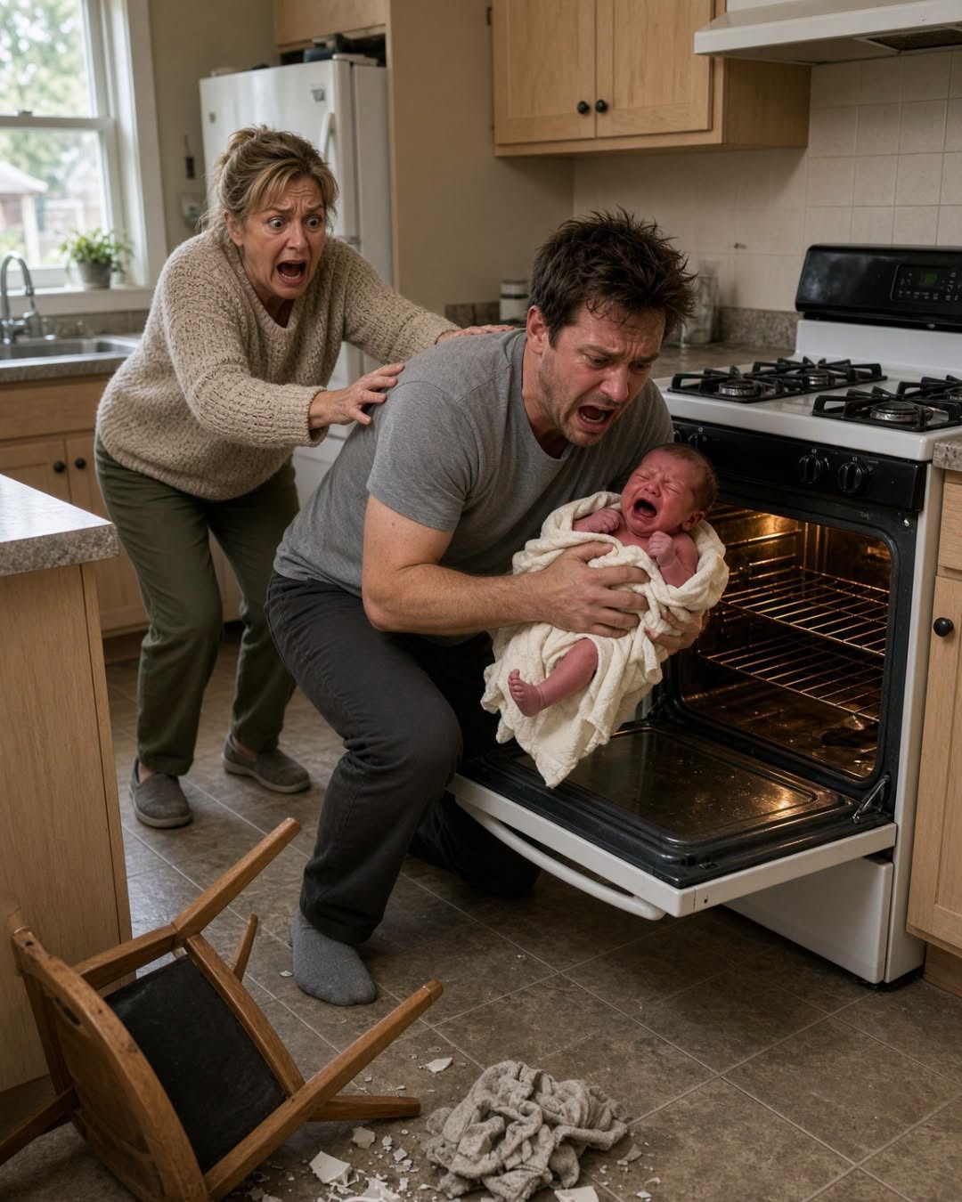 My mother put my newborn, who was suffering from a severe fever and chills, into a heated oven to “cure the cold.” Even as the baby screamed and suffered severe burns, she refused to take the child out because she believed her treatment was about to work. When my husband rushed in to rescue our baby, she began smashing things, screaming, and blocking the oven, refusing to let him take the child out.