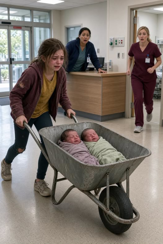 "My mommy has been sleeping for three days": A 6-year-old girl pushed a wheelbarrow for miles to save her newborn twins — and what happened next left everyone speechless... When the emergency room receptionist heard the wheelbarrow squeak through the doors, she looked up expecting to see a child pushing a toy.