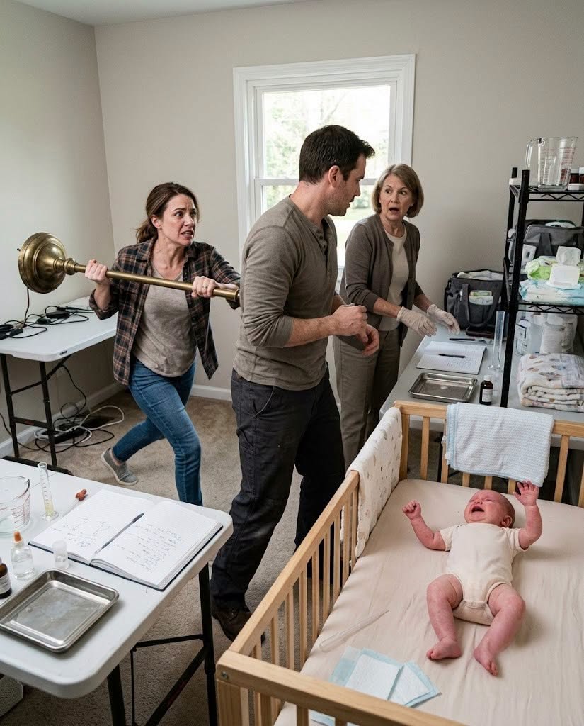 My husband and his mother stood shoulder-to-shoulder over the crib, calmly discussing chemical dosage increments as a corrosive solvent ate through our daughter’s fragile skin. I didn't waste time asking why they were torturing her. I drove a heavy brass floor lamp like a spear into my husband's back, launching him into his mother, and ripped my chemically burned baby from the horrific laboratory they had built.