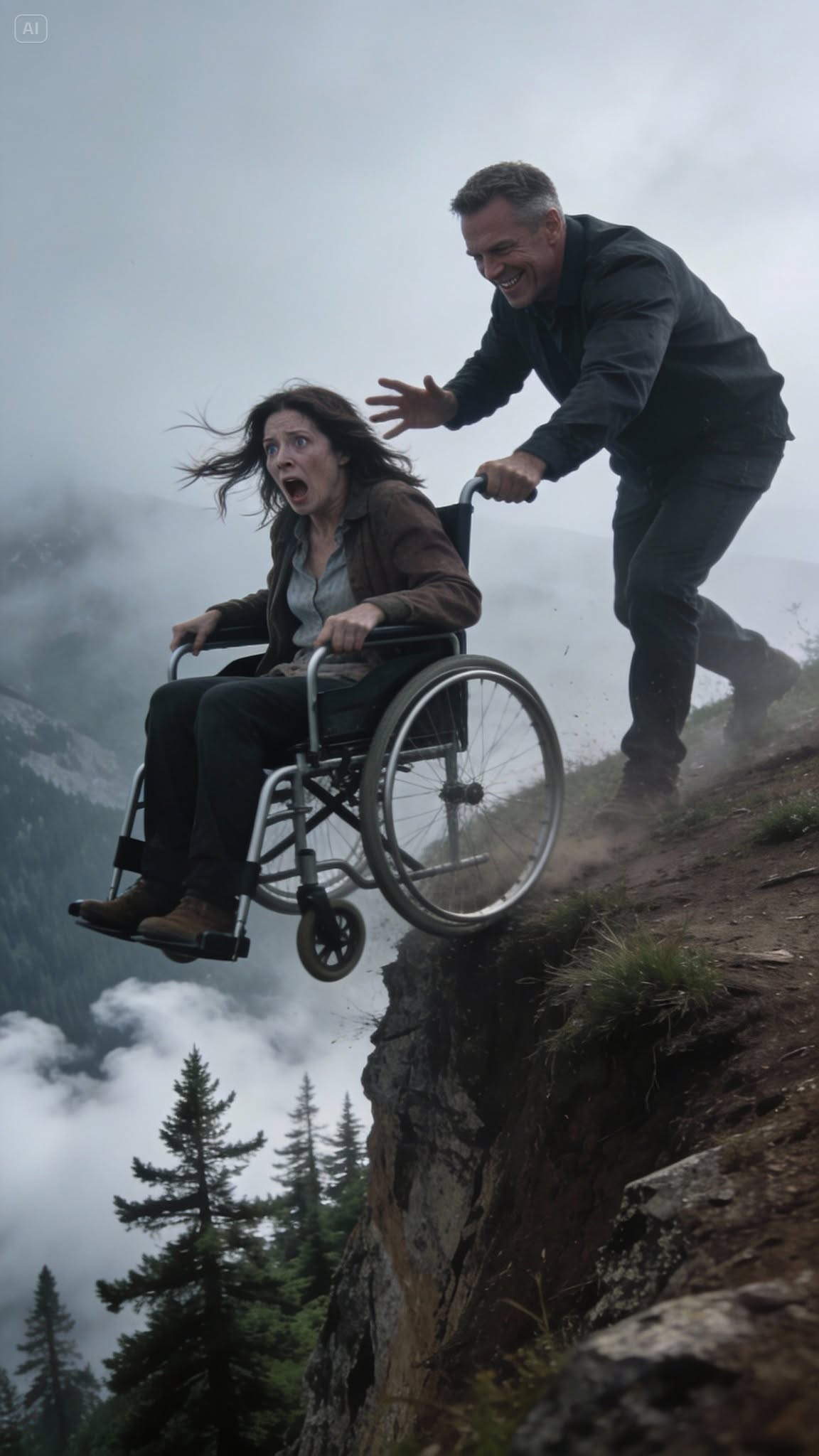 Our marriage was on the verge of ending when my husband took me to a hill station. Smiling cruelly, he said my insurance money would make him free, then pushed my wheelchair downhill. The next morning, his laughter disappeared after a call revealed the entire incident had been caught on camera.