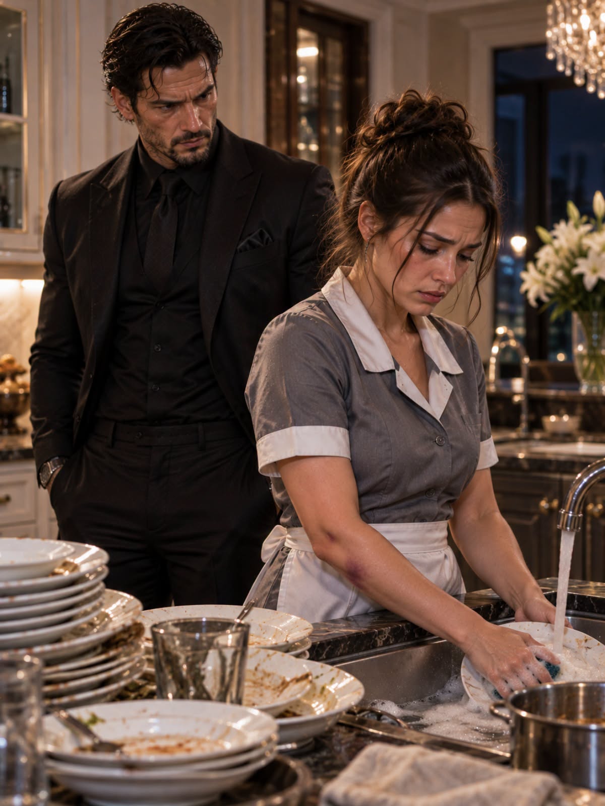 The Mafia Boss Found His Maid Washing Dishes at 3 A.M.—Then Learned Why She Had Stopped Going to School