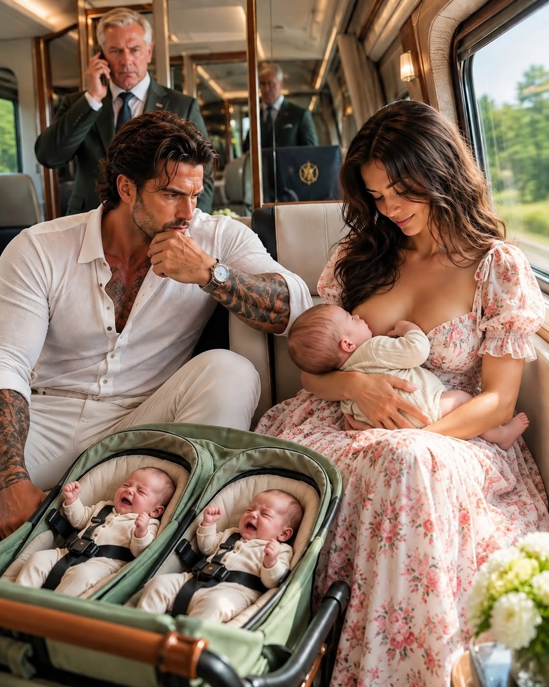 Three newborn boys were screaming from hunger aboard