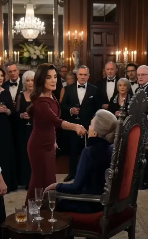 Maribel violently tugs the decorative silver chain