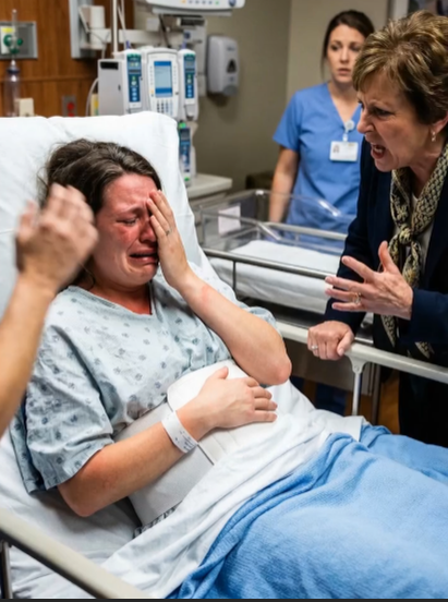 Still Numb After My Emergency C-Section, My Mother-in-Law Attacked Me in Recovery—Then the Silent Voice in the Doorway Spoke One Sentence… and the Entire Hospital Went Dead Quiet