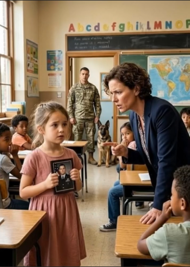 “APOLOGIZE TO MY DAUGHTER — NOW.” The teacher had just called her father “just a soldier”… but the next morning, he showed up at school with a K9.