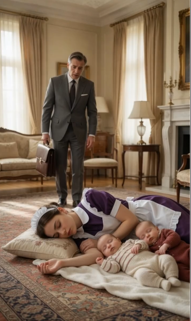 The Billionaire Found His Housekeeper Sleeping Beside His Twins — Then Discovered the Truth Hidden Inside His Own Mansion