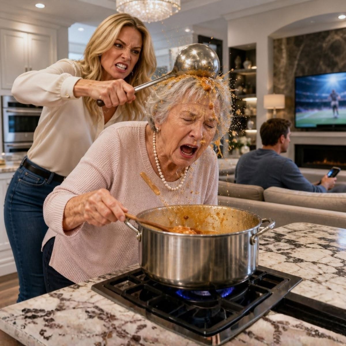 I can’t even trust you to make soup properly, you useless old woman