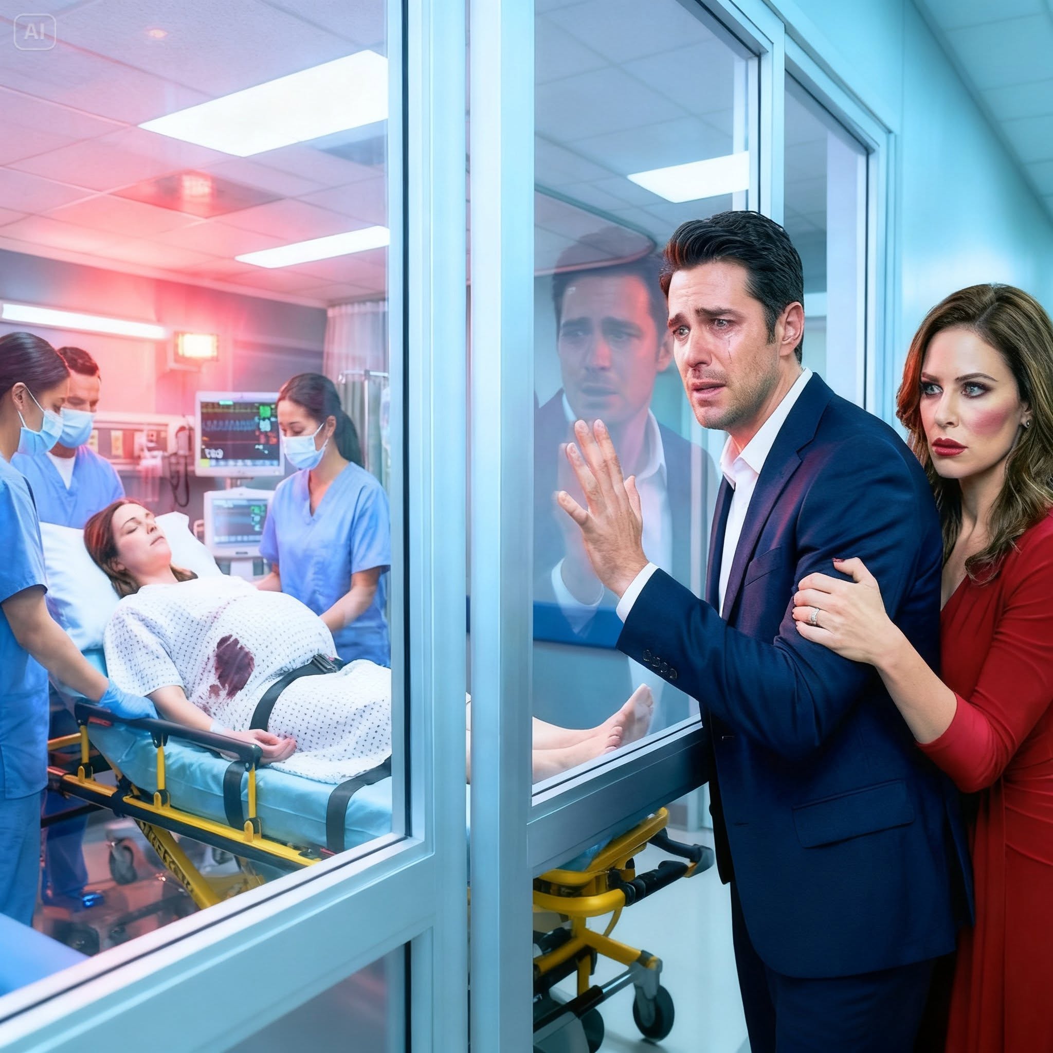 THE BILLIONAIRE BROUGHT HIS MISTRESS TO CONFIRM A FAKE PREGNANCY—THEN SAW HIS WIFE BLEEDING ON A GURNEY WITH HIS TWINS