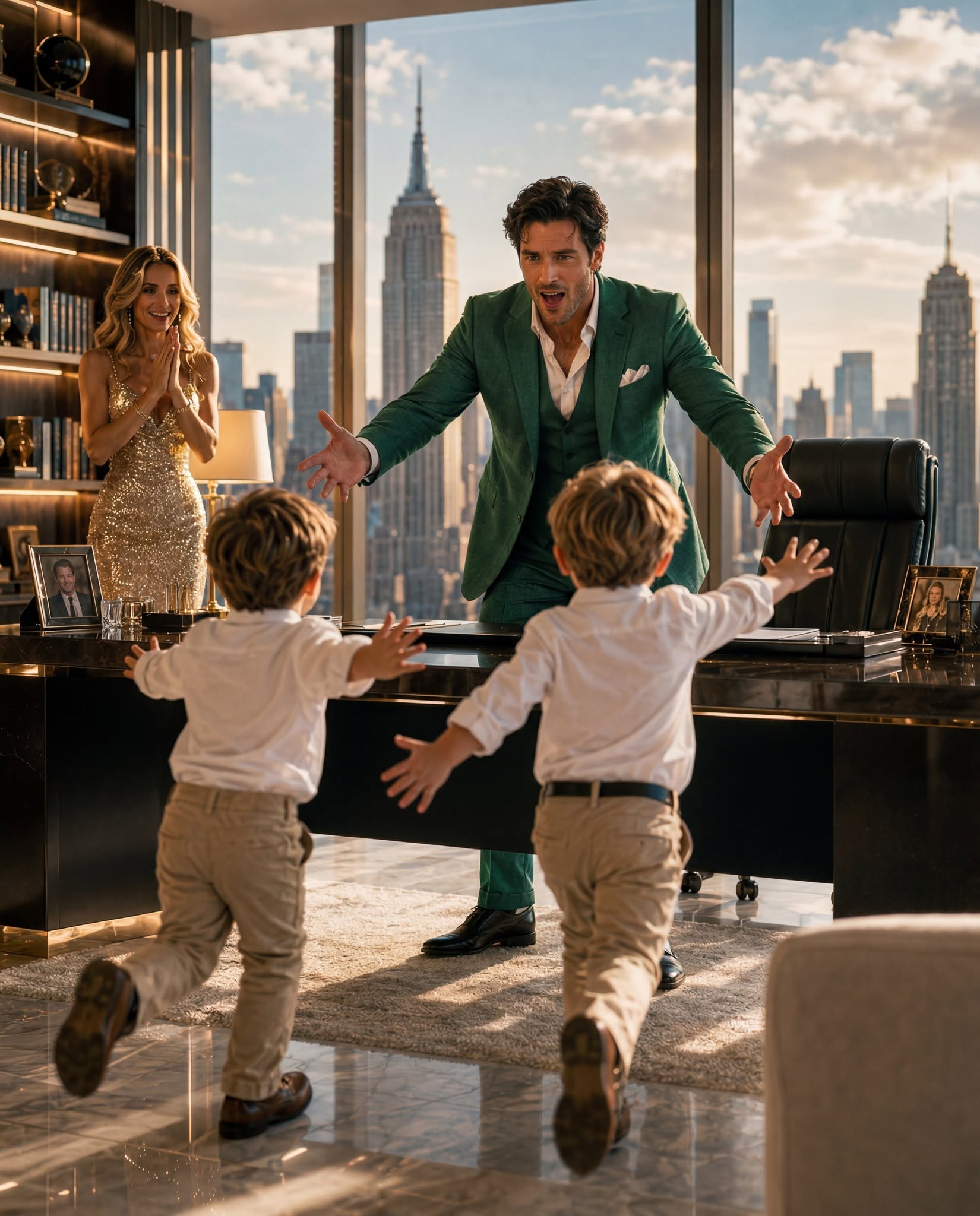 THE BILLIONAIRE WHO WAS TOLD HE COULD NEVER BE A FATHER—UNTIL TWO LITTLE BOYS RAN INTO HIS OFFICE SCREAMING “DADDY!”