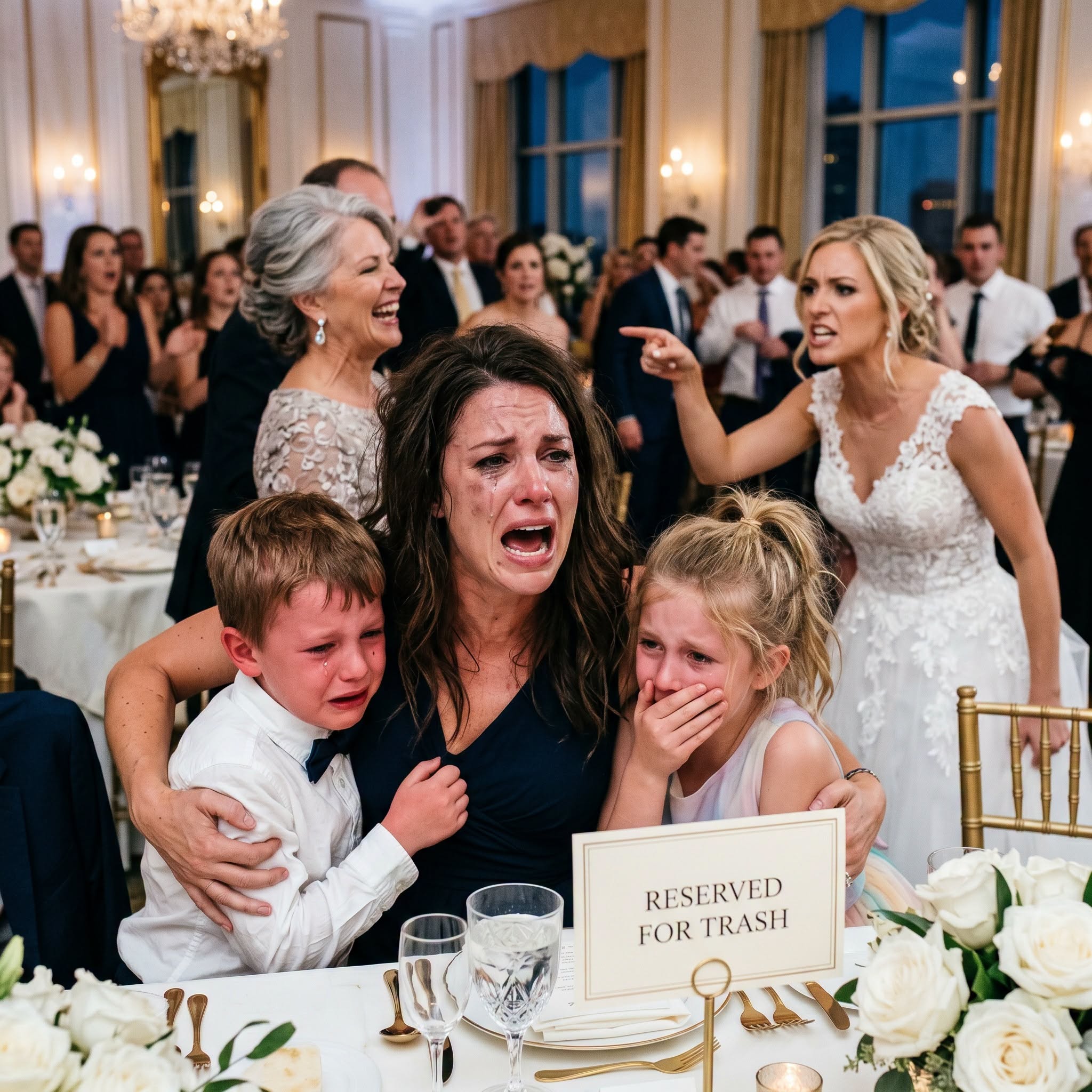At my sister’s wedding, my son’s seat was labeled “reserved for trash.”