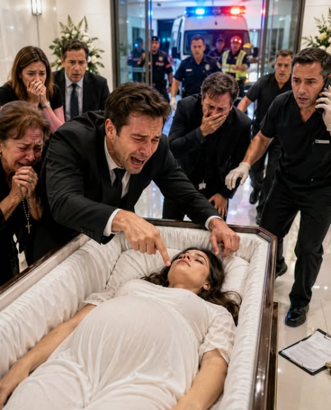 While they were preparing his pregnant wife’s body for cremation