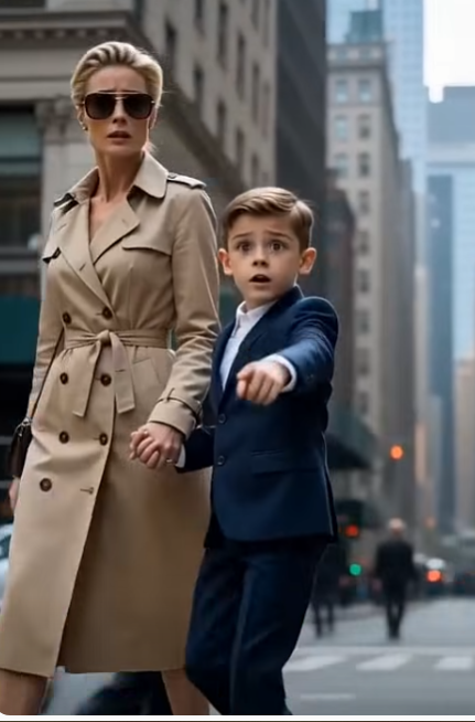 The woman stopped in the middle of the busy New York sidewalk as her son pulled hard on her hand