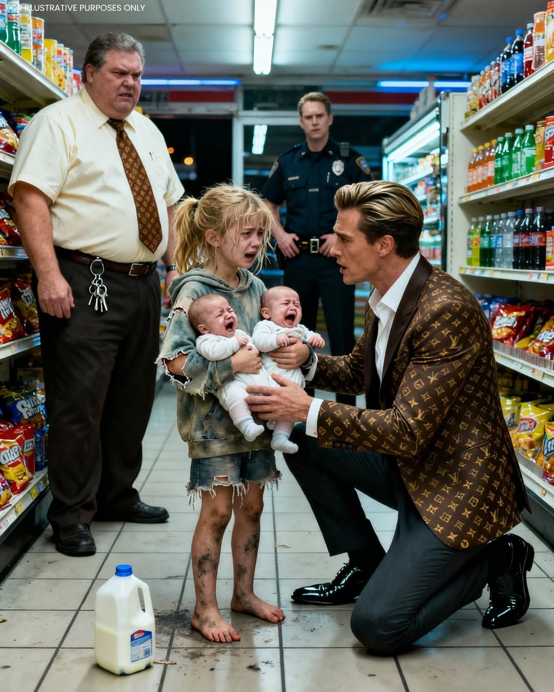 A little homeless girl was reported to the police after a store manager caught