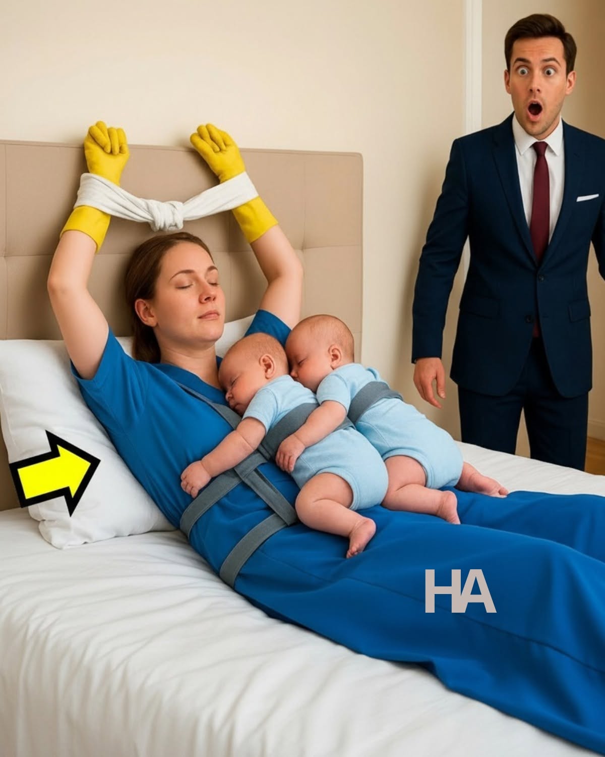 Millionaire Returns From a Trip and Finds His Housekeeper and Her Children Tied Up…  What He Sees Next Leaves Him Frozen in Shock*  It was a cold, restless night in the city when Alexandre Méndez—one of the richest men in Brazil—returned early from a business trip to Dubai. The flight landed hours ahead of schedule, and he couldn’t help but smile, imagining the surprise on his staff’s faces. Especially Doña Rosa, the housekeeper who guarded his mansion like a soldier and kept every corner spotless.  But the moment his tires crunched onto the long stone driveway, that smile began to fade.  The side door—always locked without exception—was wide open.  His stomach tightened.  Rosa would never leave a door open. Not at night. Not ever.  Alexandre stepped inside cautiously, his footsteps echoing through the massive halls. The house felt wrong—too still, too quiet. An unsettling silence hung in the air, heavy enough to press against his chest.  No one came to greet him. No hurried footsteps. No voices.  Just emptiness.  As he climbed the staircase, an icy draft brushed past him, raising every hair on his arms. Something bad had happened—he felt it in his bones.  He checked the staff rooms first. Empty. Silent. Beds perfectly made. As if no one had slept in them at all.  But then— a small object on the floor made his heart stop.  A broken toy car.  It belonged to Marina’s twin boys, Pedro and Paulo. They were always running through the hallways, laughing, chasing each other, scattering their toys like confetti.  But tonight… the toy sat alone in the middle of the corridor, snapped in half.  He rushed toward the guest room at the end of the hallway.  The door was jammed.  “Marina?” he called, pounding on it. “¡Marina!”  No answer.  Panic surged through him.  He stepped back, rammed his shoulder into the wood, and forced the door open—  —and the sight that greeted him nearly brought him to his knees.  Marina was tied to the headboard, wrists raw and red, tears streaking down her face. Her twin boys were tied beside her, their small bodies shaking violently, their eyes wide with terror.  “Meu Deus…” Alexandre whispered, rushing to them.  Marina tried to speak, but only strangled sobs escaped her.  He tore at the ropes with trembling hands, his mind racing, heart pounding.  “Who did this?!” he demanded, his voice breaking.  Once freed, Marina clung to her sons as if they were air.  Her voice trembled as she spoke:  “It started with a phone call… a man… he said if I tried to leave or call anyone, my children would die.”  Alexandre felt ice drip through his veins.  Marina continued, breath shaky:  “Three men broke in… masked… they tied us up… They weren’t here to steal anything. They were here to send you a message.”  Alexandre froze.  “A message for me?”  She nodded slowly.  “One of them said… ‘Tell him he can’t run from his past. He must pay for what he did.’”  Alexandre’s breath caught.  His past.  The one skeleton he thought he had buried.  Years ago, he had taken over a company through a hostile acquisition. Efficient. Brutal. Legal. But the fallout had destroyed a family—the Tabárez family.  Ricardo Tabárez, once a powerful businessman, had lost everything. His fortune. His company. His will to live.  And his son, Gabriel… He had disappeared from the spotlight in the aftermath.  Until tonight.  Marina wiped her tears, adding:  “One of those men… he spoke about Gabriel. He said Gabriel planned everything. He wanted to hurt you through us.”  Alexandre’s mind spun. His pulse thundered.  At that exact moment—  A slow, deliberate clap echoed from the doorway.  Alexandre spun around.  Gabriel Tabárez stood there. All grown up. Eyes burning with hatred. A ghost from a past Alexandre thought he’d never have to face.  “You ruined my father,” Gabriel said, voice trembling with rage. “You destroyed everything we had. And you thought there would be no consequences?”  Alexandre swallowed hard, unable to look away.  Gabriel stepped closer, jaw clenched, voice low and venomous:  “You took my family’s future. So I took yours.”  Alexandre’s heart dropped as he realized:  This wasn’t just a threat. This wasn’t just revenge.  Gabriel wanted him to feel the pain he had once inflicted.  And he wasn’t done yet
