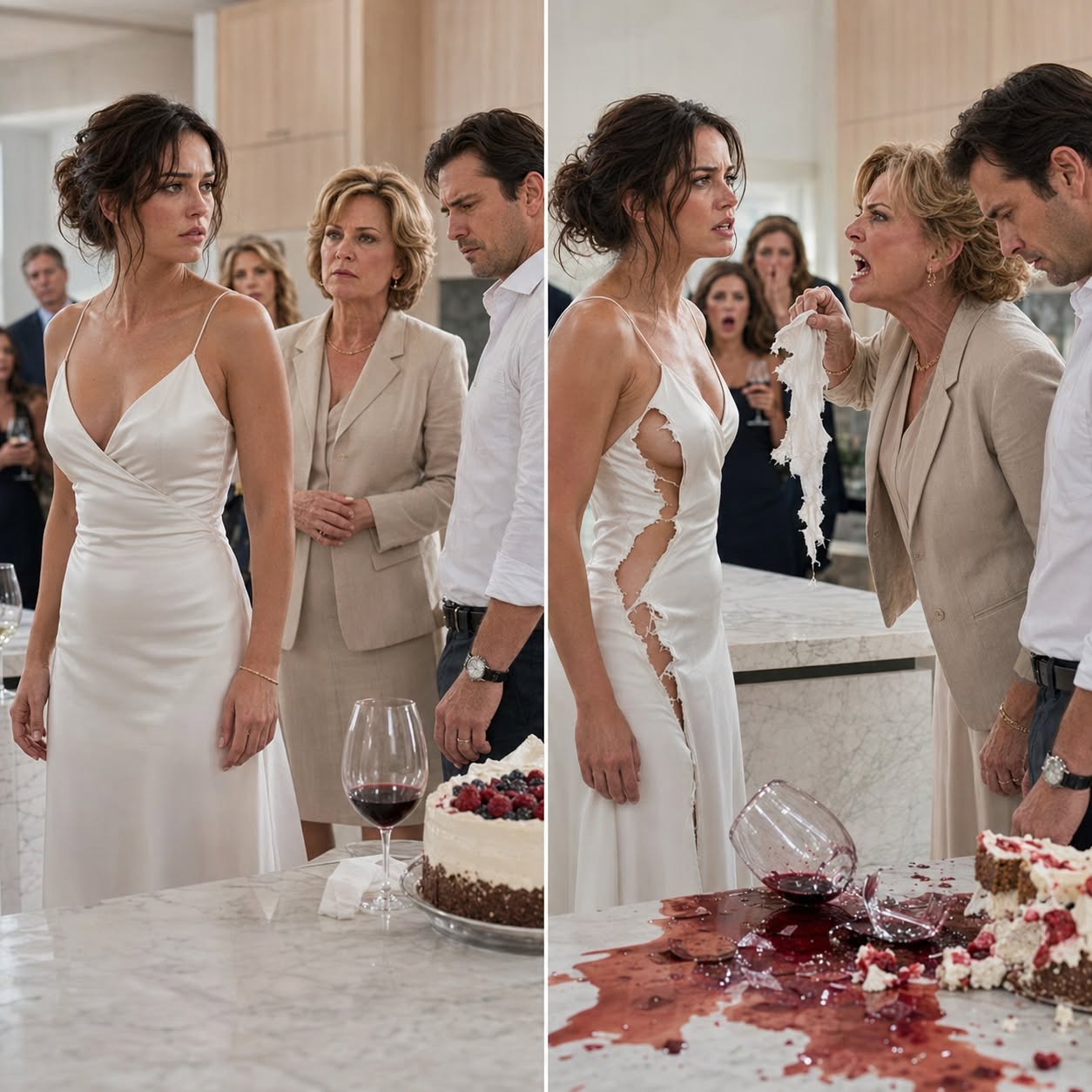 When my mother-in-law ripped my white dress in the center of my kitchen