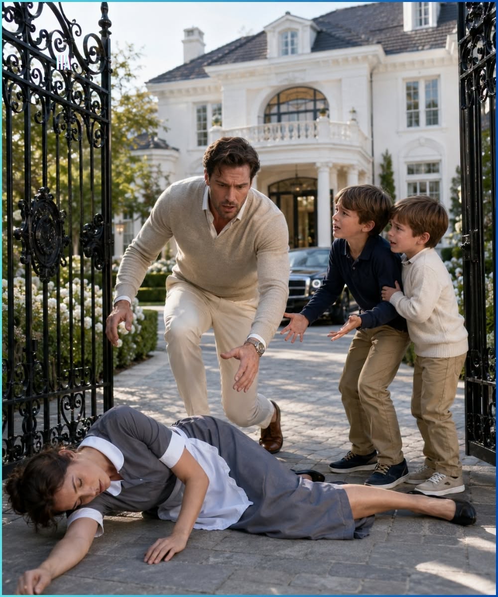 The Widowed Millionaire Found His Housekeeper Collapsed at the Gate Before