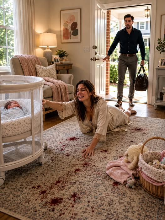 I was bleeding to death on my newborn son’s nursery floor while my husband toasted himself