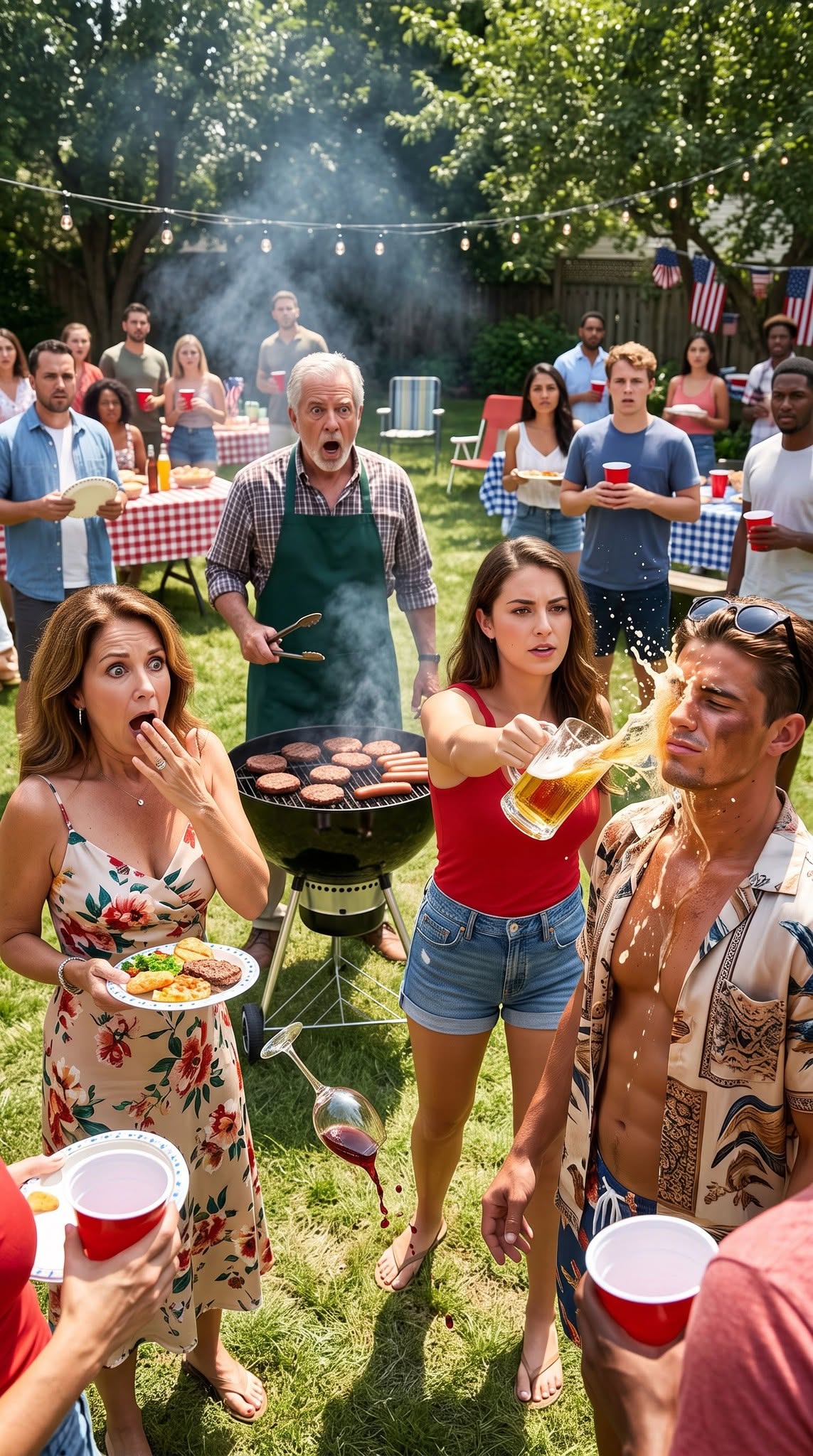 "Right in the middle of our 4th of July BBQ