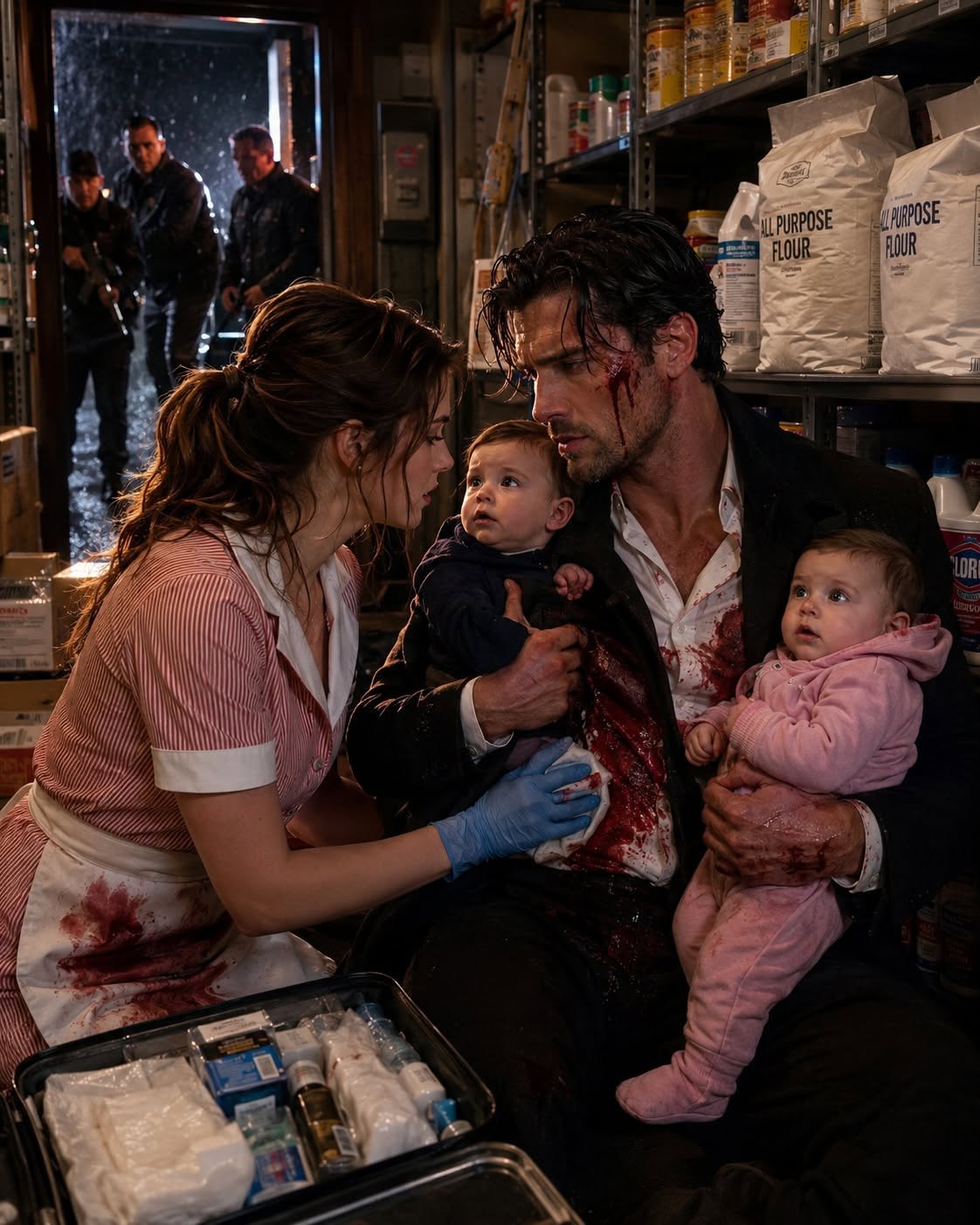 A bleeding stranger crashed into my diner at two in the morning with twin babies strapped