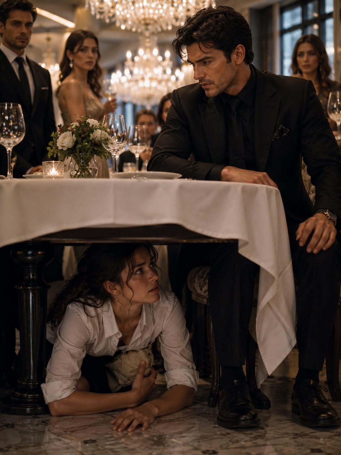 SHE CRAWLED UNDER THE MAFIA BOSS’S TABLE TO HIDE FROM HER EX — AND SHATTERED THE WALLS AROUND HIS HEART