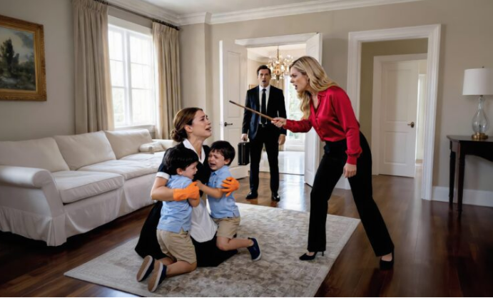 The moment seven-year-old Noah whispered, "Please don't leave us alone with her again,"