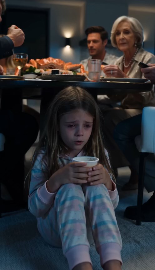 She returned from a brutal 4-day workweek to find her husband dining on luxury king crab while their 11-year-old daughter was hidden in the dark eating instant noodles.